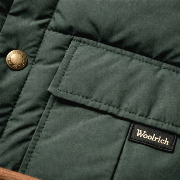 Vintage 90s Woolrich Down Vest Men’s 2XL Made in USA Dark Green Zip Snap - Picture 8 of 14